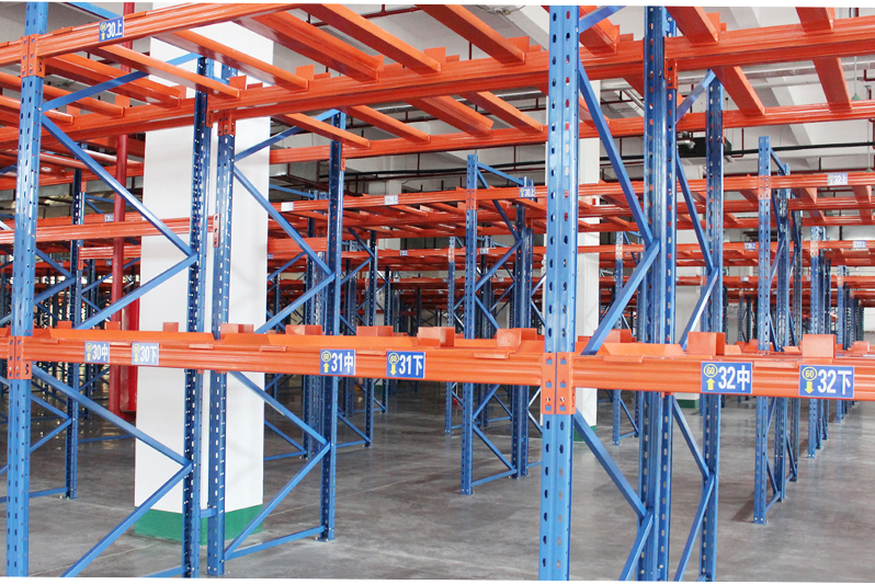 Pallet racking with support beam